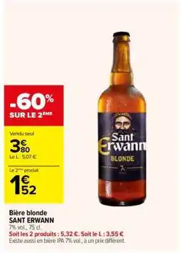 Carrefour Bière Blonde Sant Erwann offre