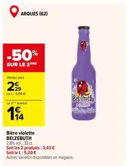 Carrefour Bière violette BELZEBUTH offre