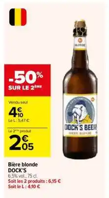 Carrefour Bière blonde DOCK'S offre