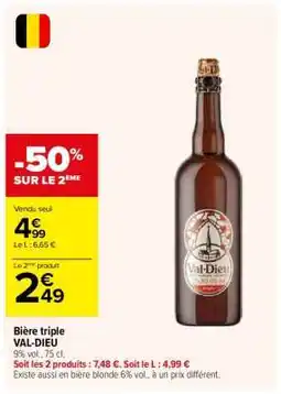 Carrefour Bière triple VAL-DIEU offre