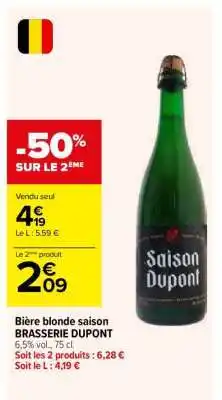 Carrefour Bière blonde saison BRASSERIE DUPONT offre