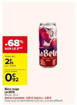 Carrefour Bière Rouge La Bête offre