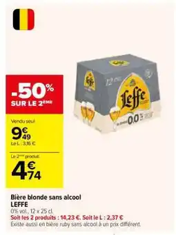 Carrefour BIÈRE BLONDE SANS ALCOOL LEFFE offre