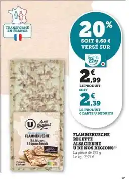 Hyper U FLAMMEKUECHE RECETTE ALSACIENNE U DE NOS REGIONS offre