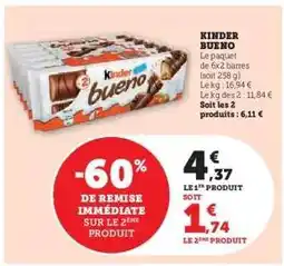 Hyper U KINDER BUENO offre