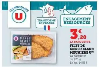 Hyper U FILET DE MERLU BLANC MEUNIÈRE U offre