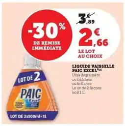 Hyper U LIQUIDE VAISSELLE PAIC EXCEL offre