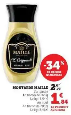 Hyper U Moutarde Maille offre