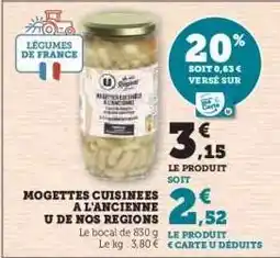 Hyper U MOGETTES CUISINEES A L'ANCIENNE U DE NOS REGIONS offre