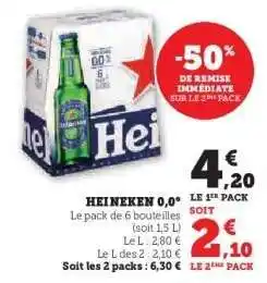 Hyper U HEINEKEN 0,0° offre