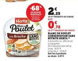 Hyper U Blanc de Poulet Conservation Sans Nitrite Herta offre