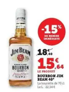 Hyper U Bourbon Jim Beam 40° offre