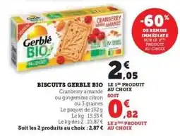 Hyper U Biscuits Gerblé Bio offre