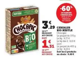 Hyper U Céréales Bio Nestlé Chocapic offre