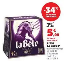 Hyper U BIERE LA BÊTE 8° offre