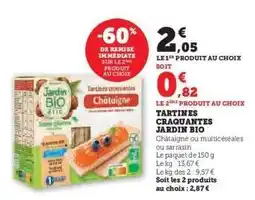 Hyper U TARTINES CRAQUANTES JARDIN BIO offre