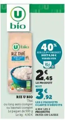 Hyper U Riz U Bio offre