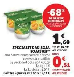 Hyper U Specialité au Soja Sojasun offre