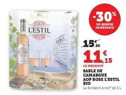 Hyper U SABLE DE CAMARGUE AOP ROSE L'ESTIL BIO offre