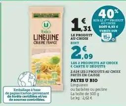 Hyper U Pâtes U Bio offre