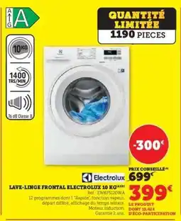 Super U Lave-linge frontal Electrolux 10 kg offre
