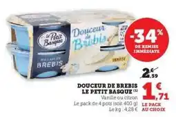 Hyper U Douceur De Brebis Le Petit Basque offre