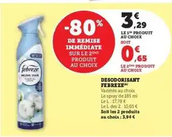 Hyper U DÉSODORISANT FEBREZE offre