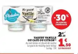 Hyper U YAOURT VANILLE OU CAFÉ OU CITRON offre