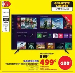 Hyper U TÉLÉVISEUR 65 UHD 4K SAMSUNG offre