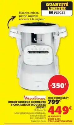 Hyper U Robot cuiseur connecté I-Companion Moulinex offre