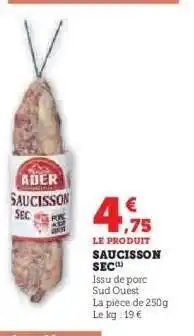 Hyper U SAUCISSON SEC offre