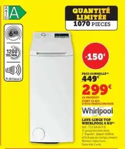 Super U Lave-linge Top Whirlpool 6 KG offre