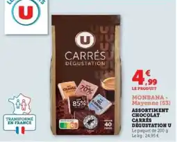 Hyper U ASSORTIMENT CHOCOLAT CARRÉS DÉGUSTATION U offre