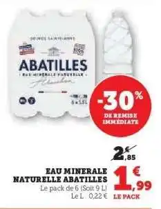 Hyper U EAU MINERALE NATURELLE ABATILLES offre