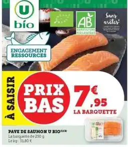 Super U Pavé de Saumon U Bio offre