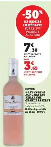 Super U Côtes de Provence AOP Château Riotor Grande Réserve offre