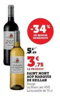 Hyper U SAINT MONT AOP MARQUIS DE SEILLAN offre
