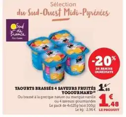 Hyper U YAOURTS BRASSÉS 4 SAVEURS FRUITÉS YOGOURMAND offre