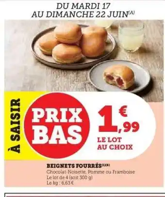 Super U Beignets Fourrés offre
