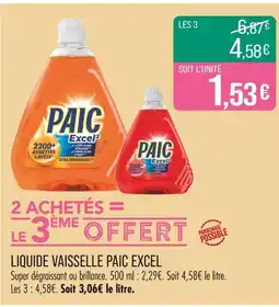 Match PAIC Liquide vaisselle Excel offre