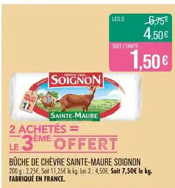Match SOIGNON Bûche de chèvre sainte-maure offre