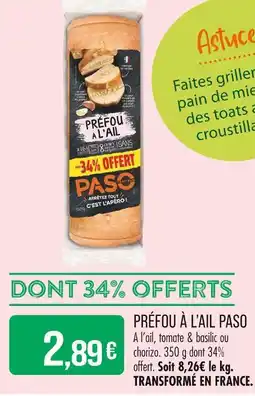 Match PASO Préfou à l'ail offre