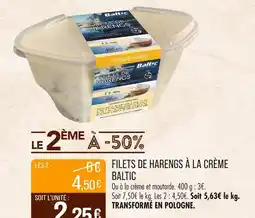 Match BALTIC Filets de harengs à la crème offre