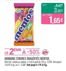 Match MENTOS Bonbons tendres dragéifiés offre