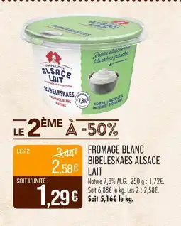 Match ALSACE LAIT FROMAGE BLANC BIBELESKAES offre