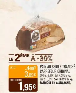 Match Pain au seigle tranché offre