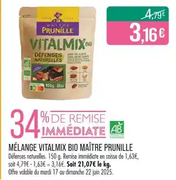 Match MAÎTRE PRUNILLE Mélange Vitalmix Bio offre