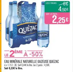 Match QUEZAC Eau minérale naturelle gazeuse offre