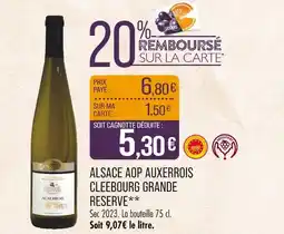 Match Alsace aop auxerrois cleebourg grande reserve offre