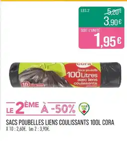 Match CORA SACS POUBELLES LIENS COULISSANTS 100L offre
